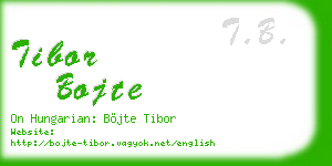 tibor bojte business card